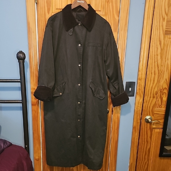 Zara Corduroy Collar Waxed Trench - Picture 2 of 8